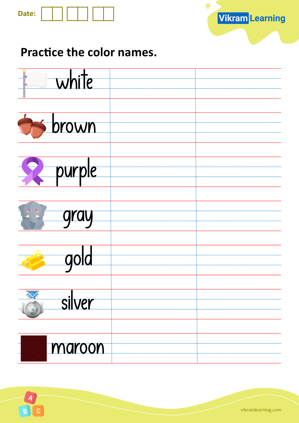 Download Learn Colors Worksheets For Free Vikramlearning