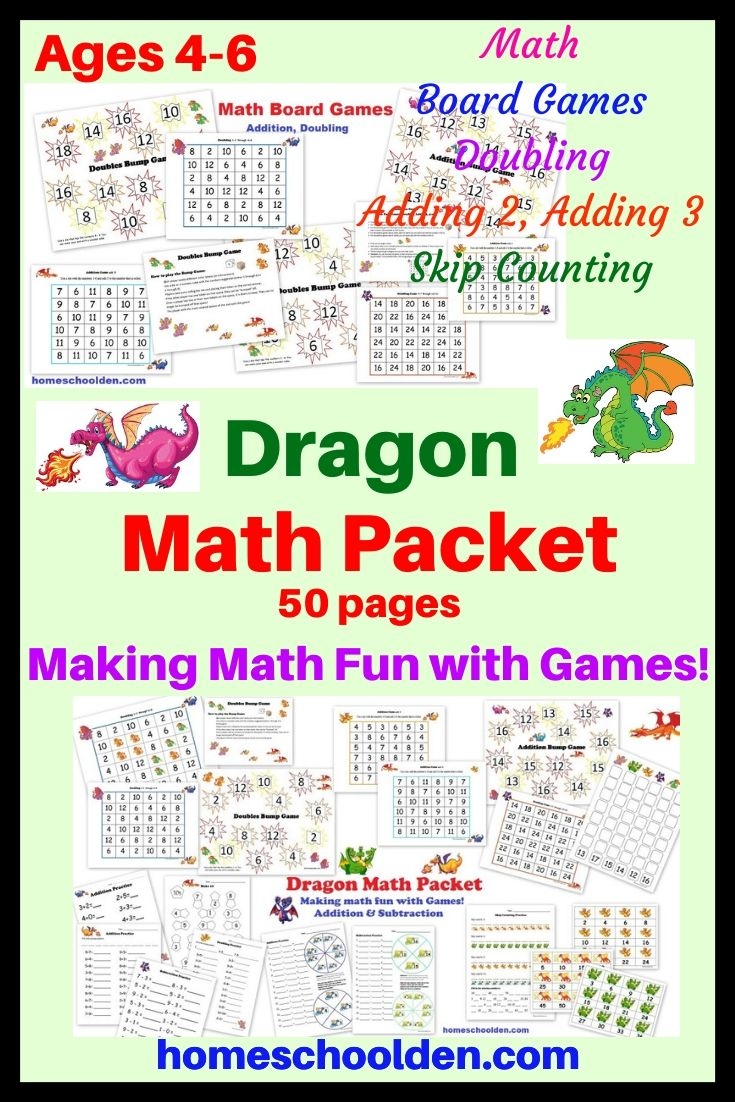 Dragon Math Packet ages 4 6 