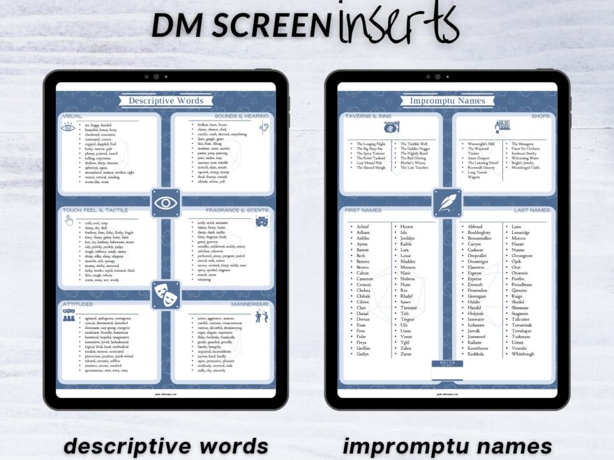Dungeon Master Screen Inserts Dungeons Dragons 5e 8 5 x11 Portrait And Landscape Orientation Downloadable PDF Etsy UK