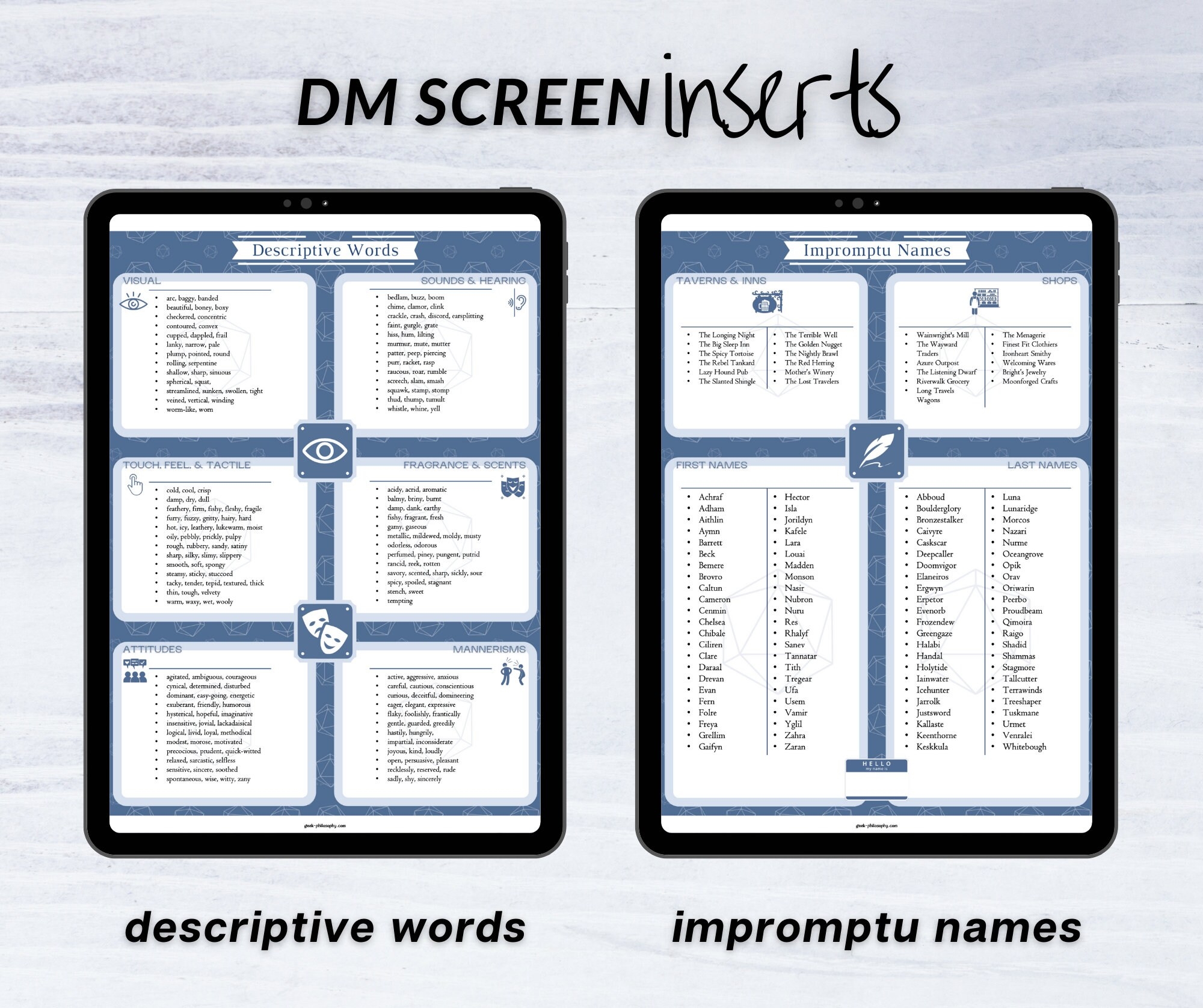 Dungeon Master Screen Inserts Dungeons Dragons 5e 8 5 x11 Portrait And Landscape Orientation Downloadable PDF Etsy UK