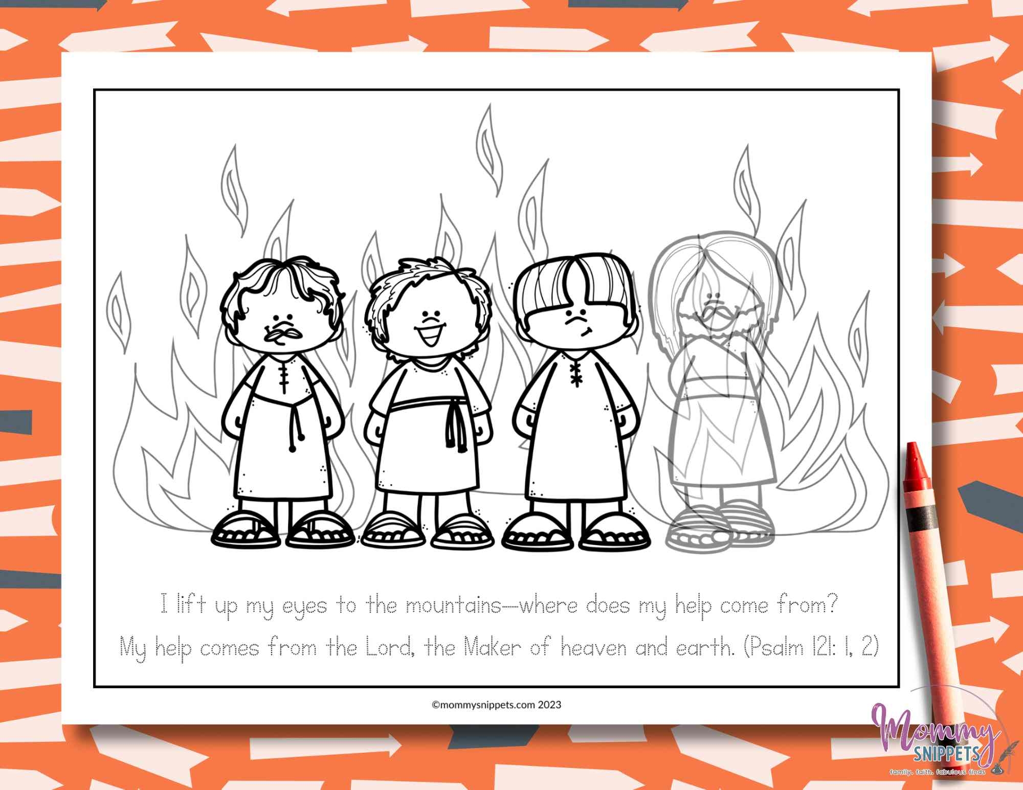 Easy Shadrach Meshach And Abednego Craft Coloring Page