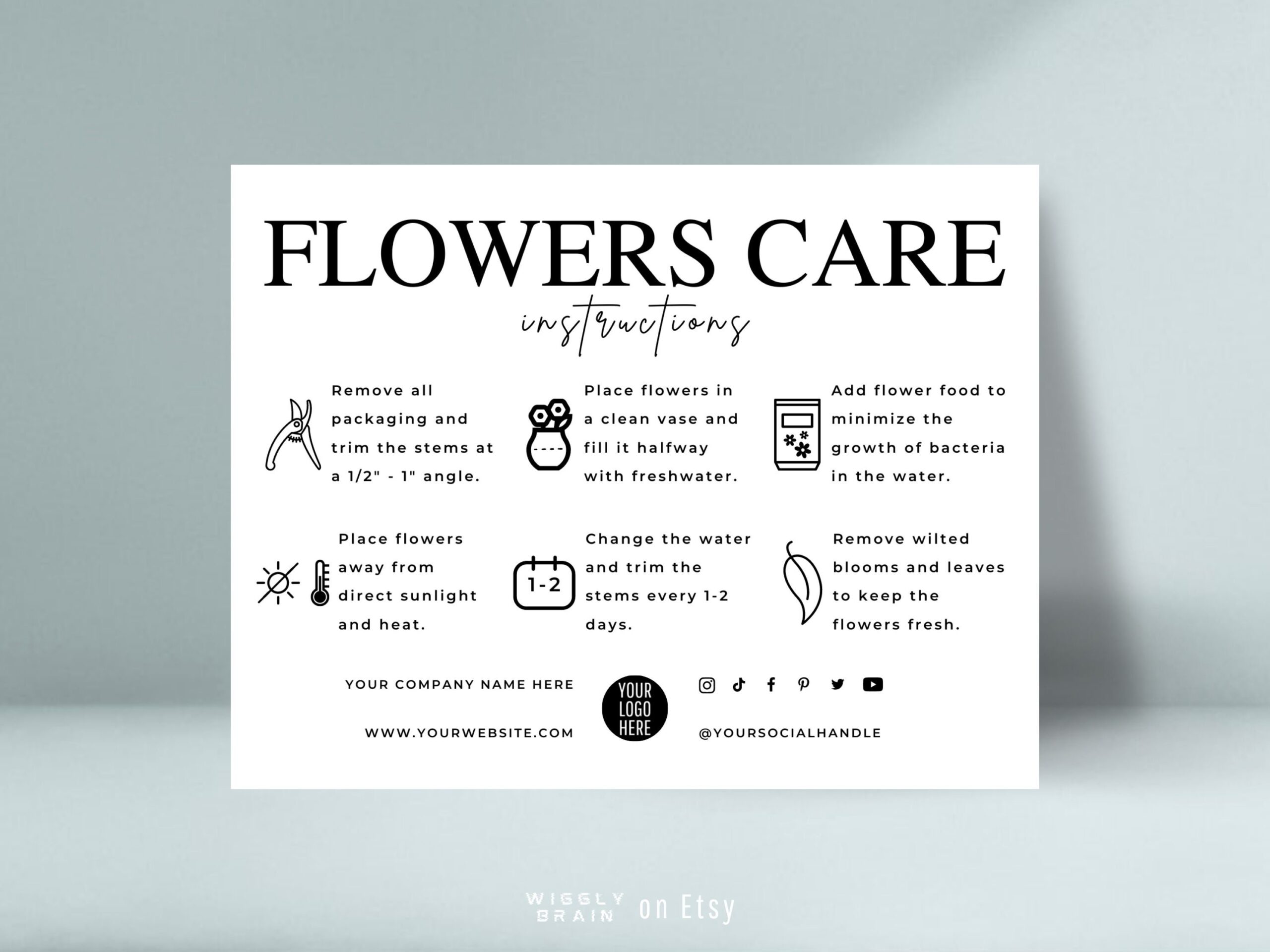 Printable Cards For Flower Arrangements