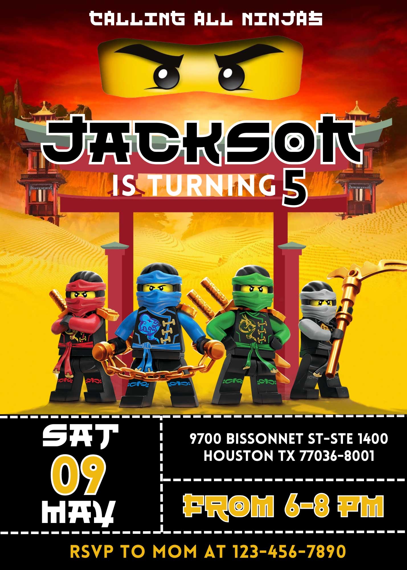 Ninjago 2025 Birthday Free Printable
