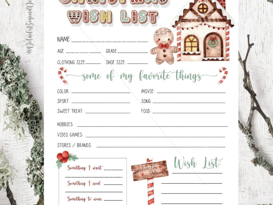 EDITABLE On Canva Christmas Wish List Some Of My Favorite Things Gingerbread House Questionnaire Printable INSTANT DOWNLOAD Etsy