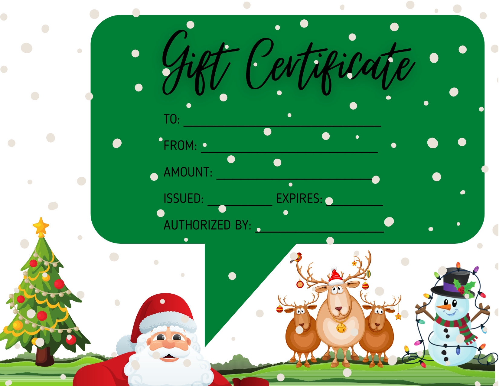 Christmas Gift Certificate Template Free Printable