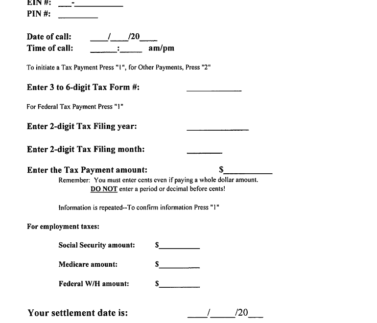 Eftps Business Phone Worksheet Fill Out Sign Online DocHub