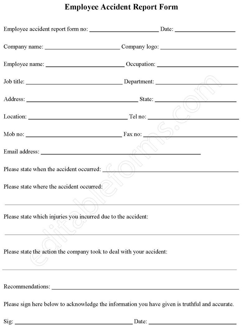 Employee Accident Report Fillable PDF Form Editable Forms s Ko fi Shop