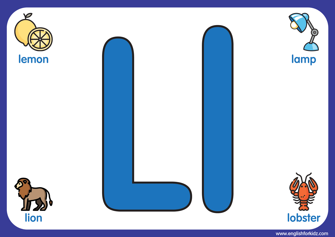 English For Kids Step By Step Letter L Worksheets Flash Cards Coloring Pages