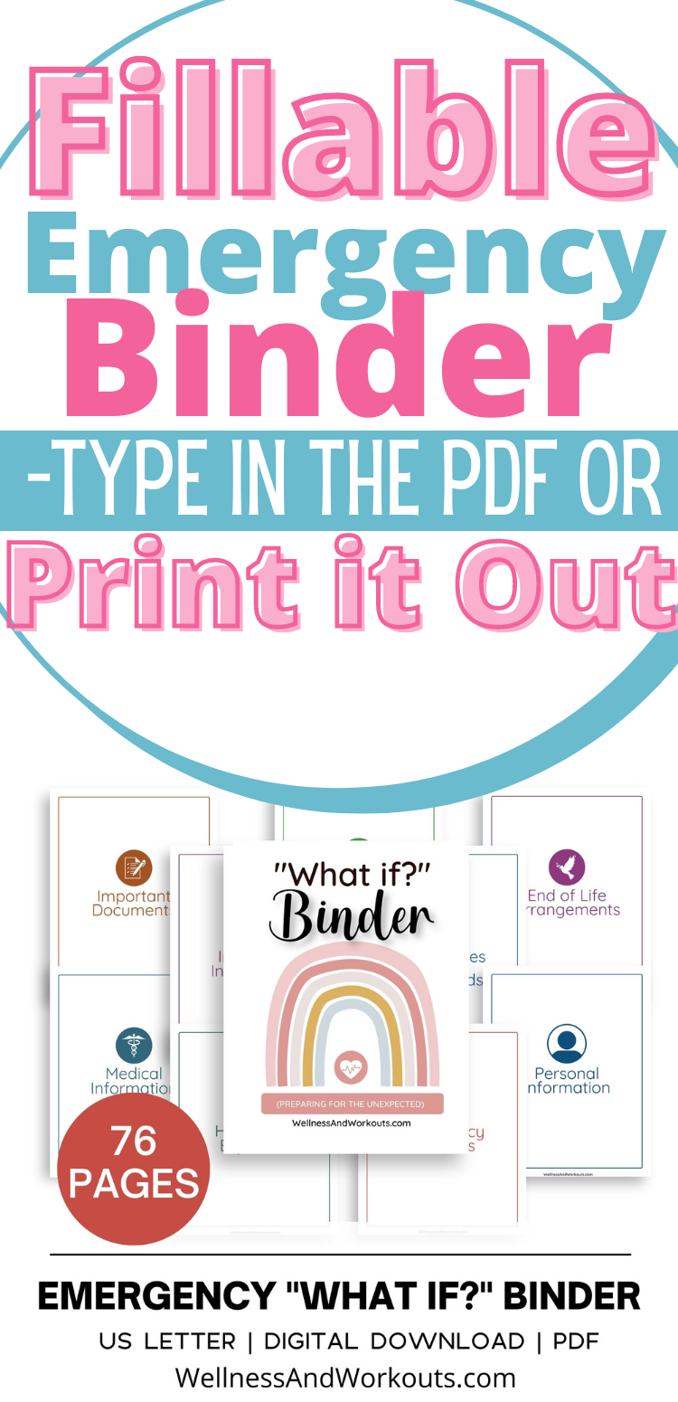 Fillable Emergency Binder Printables
