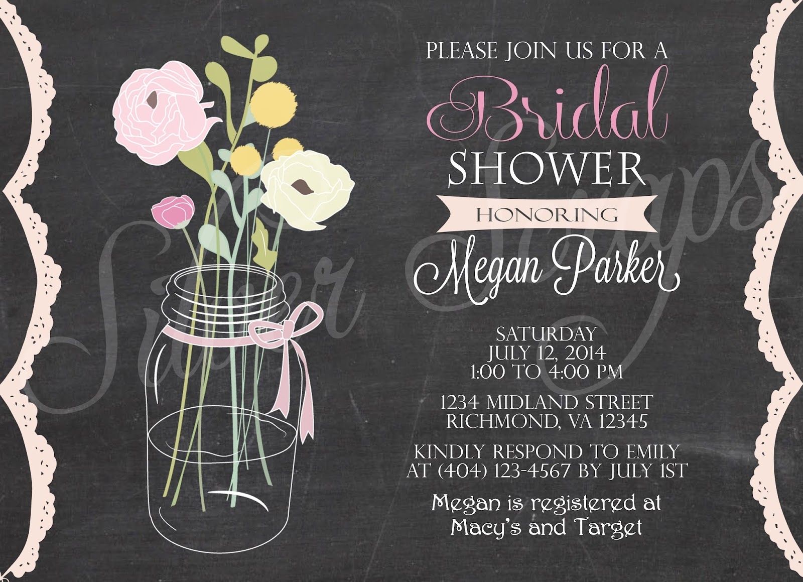 Free Printable Mason Jar Bridal Shower Invitations