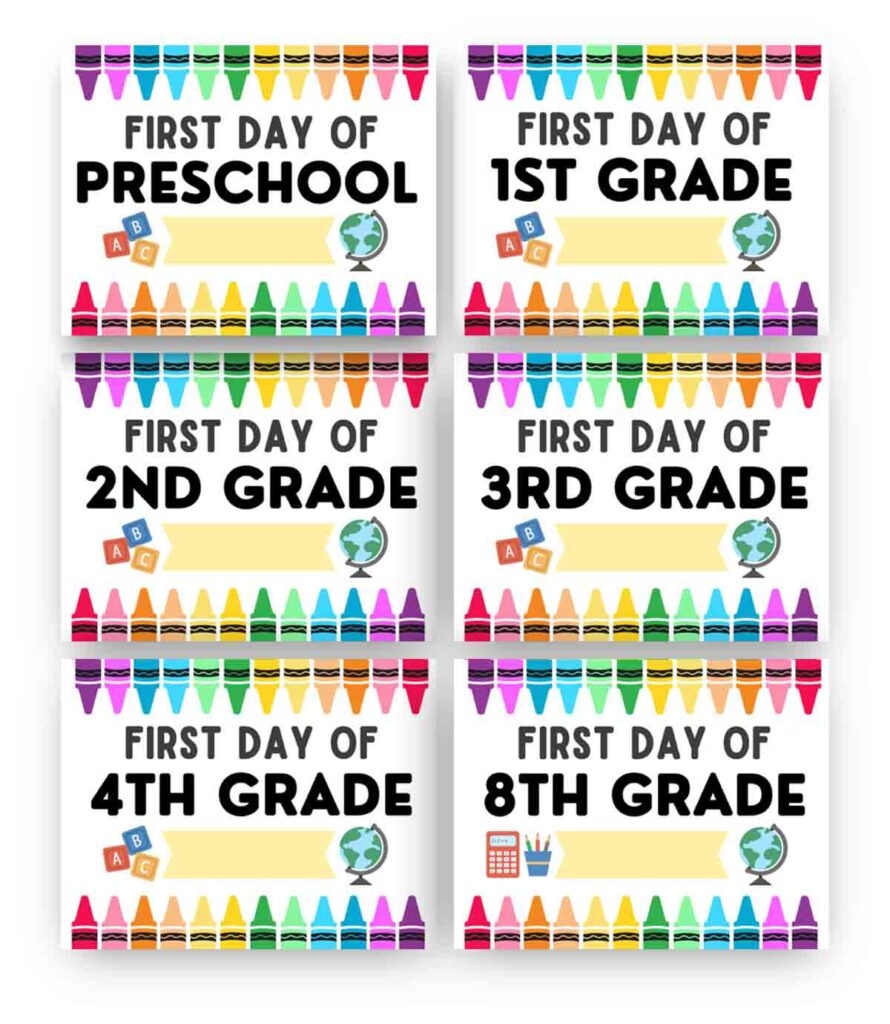 First Day Of School Signs Free Printable MindyMakes