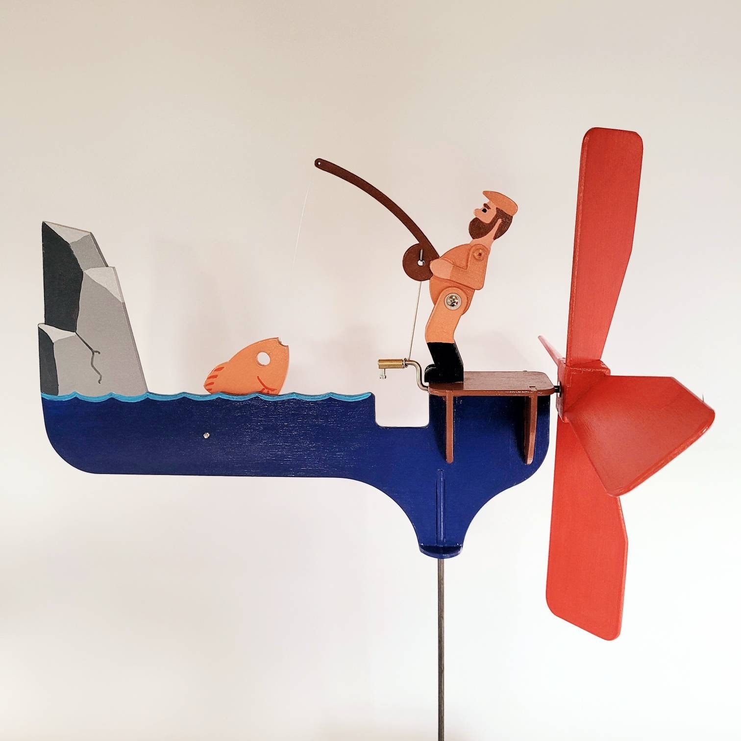Fisherman Whirligig Plans SVG DXF PDF Laser Cutting Scroll Saw Etsy UK