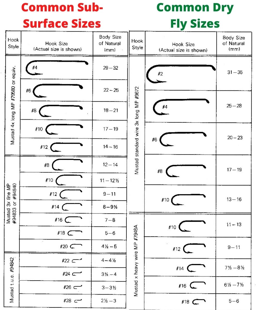 Printable Fish Hook Size Chart