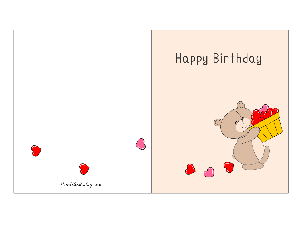 Foldable Birthday Cards Free Printable
