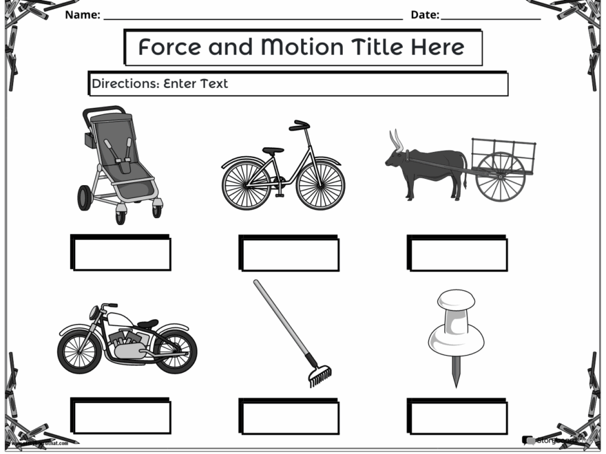 Force And Motion Worksheets Mass Dynamics For Kids