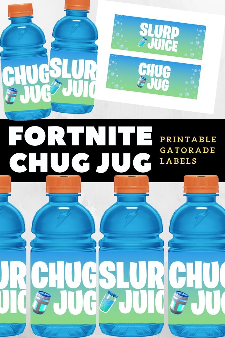 Fortnite 12 Oz Gatorade Chug Jug Slurp Juice Labels