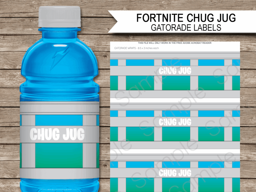 Fortnite Chug Jug Printable Labels Fortnite Party Decorations