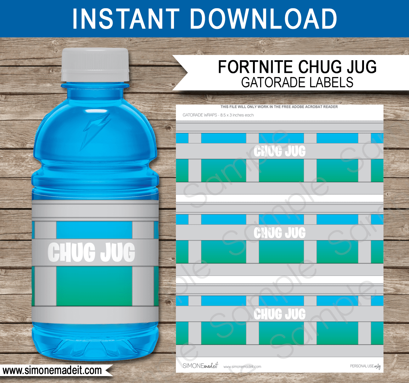 Fortnite Chug Jug Printable Labels Fortnite Party Decorations