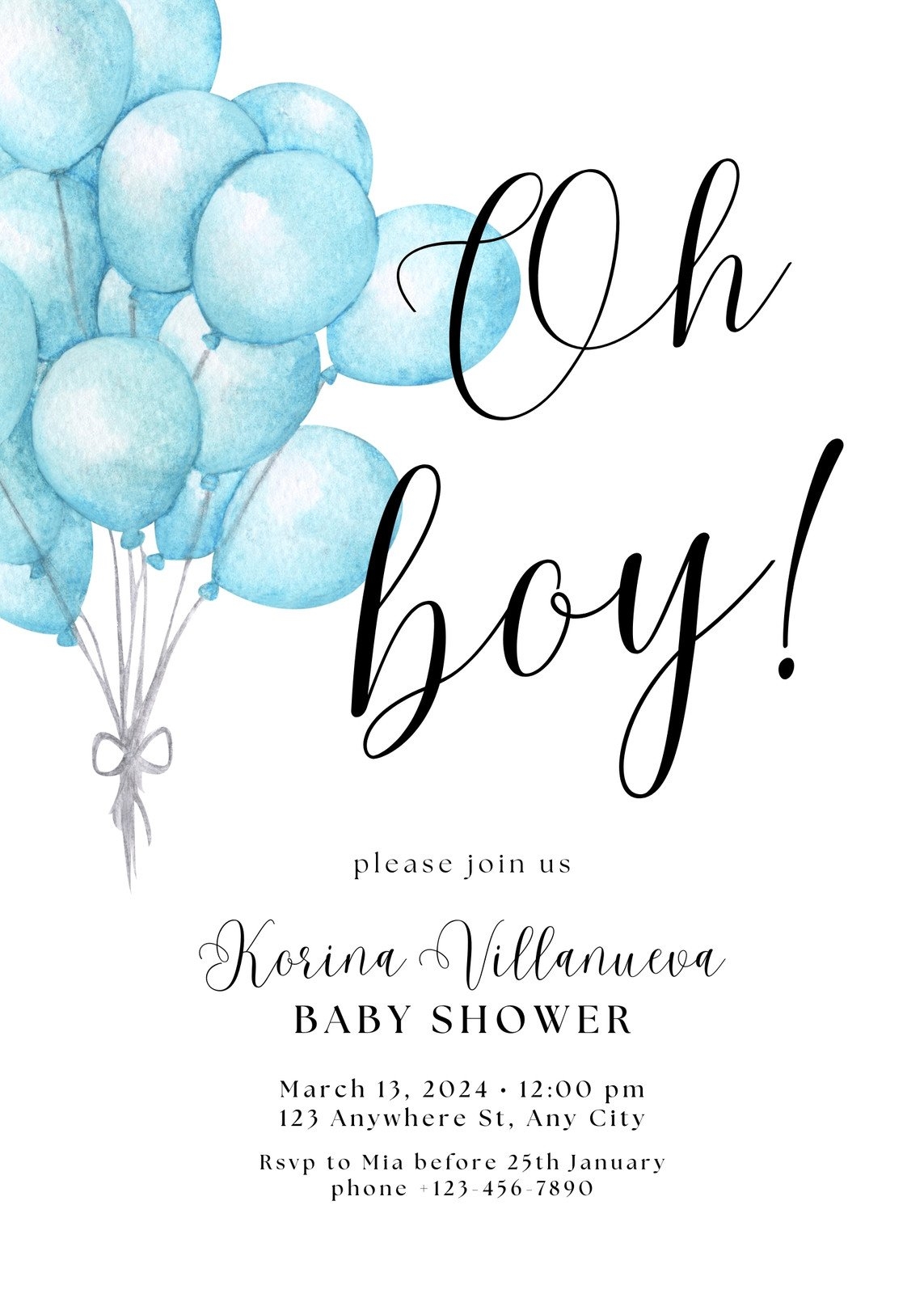 Free Printable Baby Boy Shower Invitations