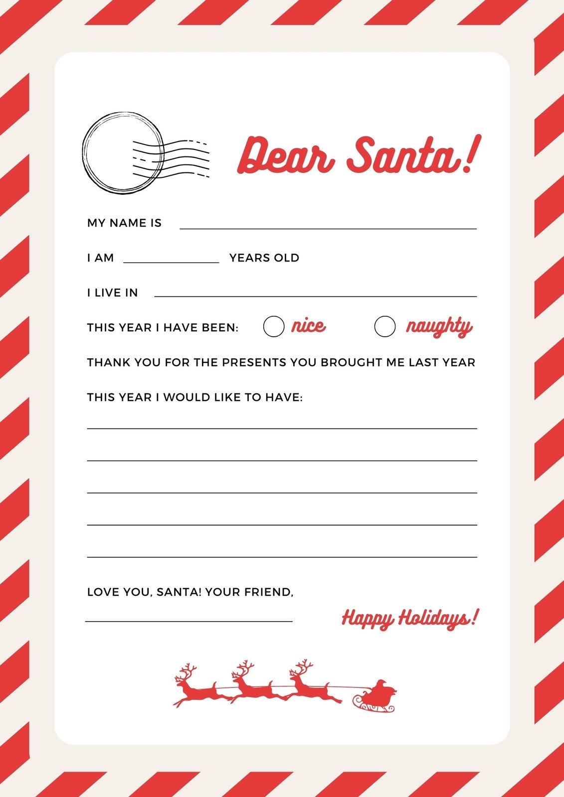 Free Christmas Letter Templates Printable