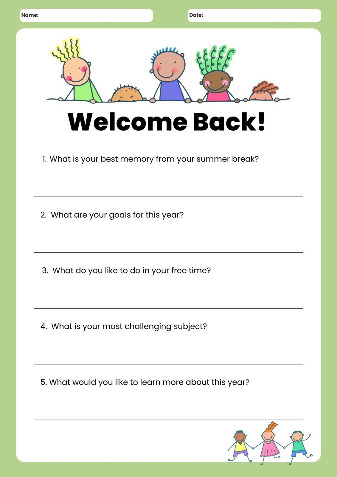Free And Printable All About Me Worksheet Templates Canva