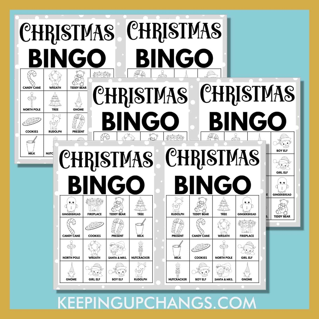 Free Christmas Bingo Game Card Printables Tons Of Variety 