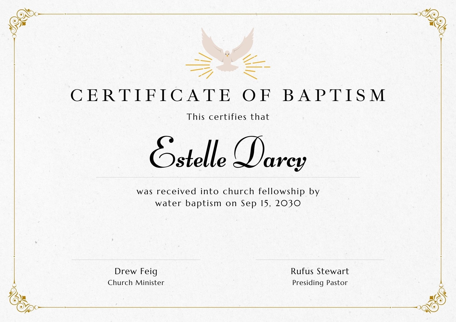 Free Custom Printable Baptismal Certificate Templates Canva