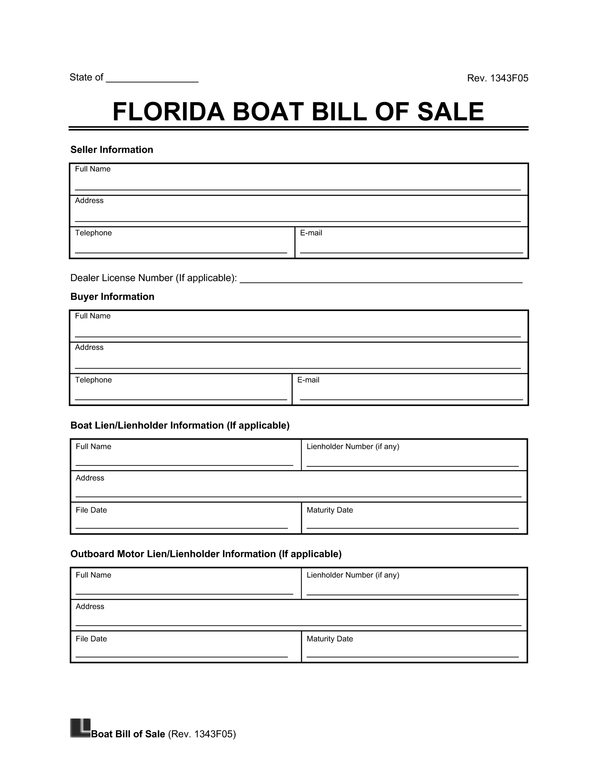 Printable Bill Of Sale For Boat