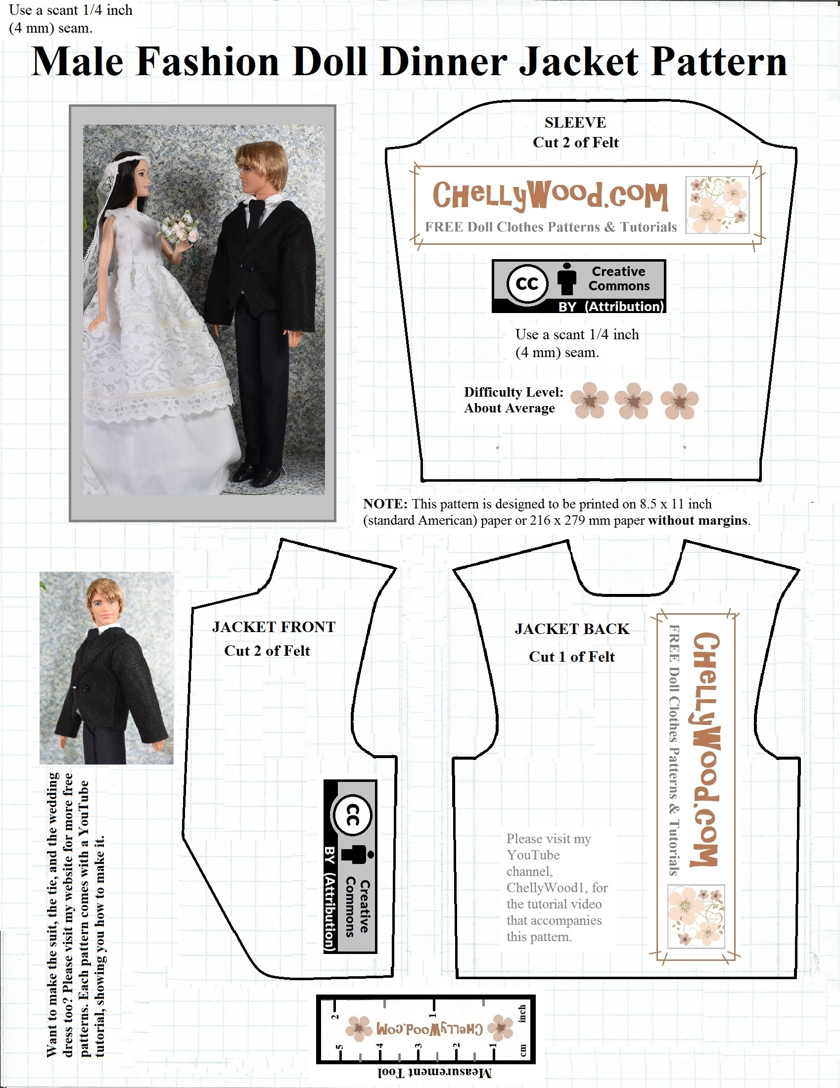 FREE KenDoll Coat craft Pattern Fits Other Male dolls ChellyWood Free Doll Clothes Patterns