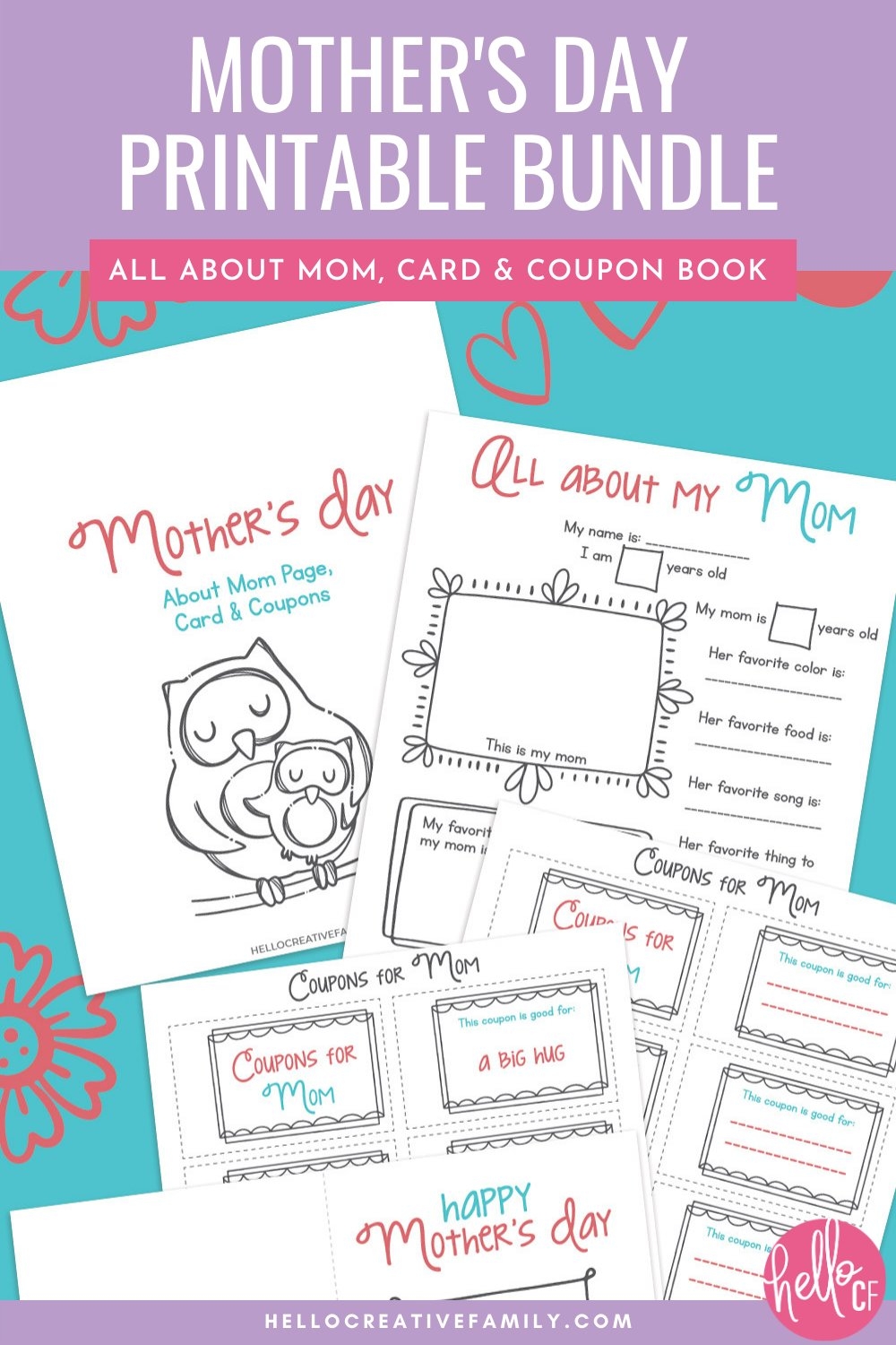 Free Mother s Day Printable Card Coupon Book Mom Questionnaire