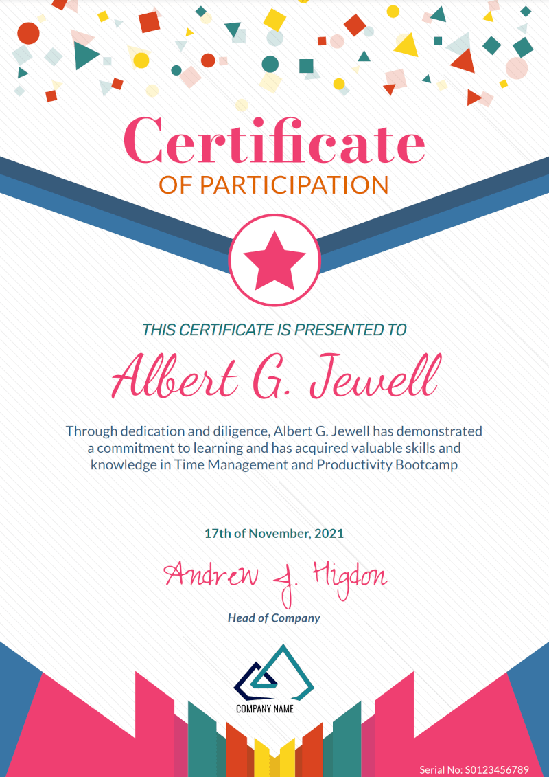 The Human Fund Printable Certificate