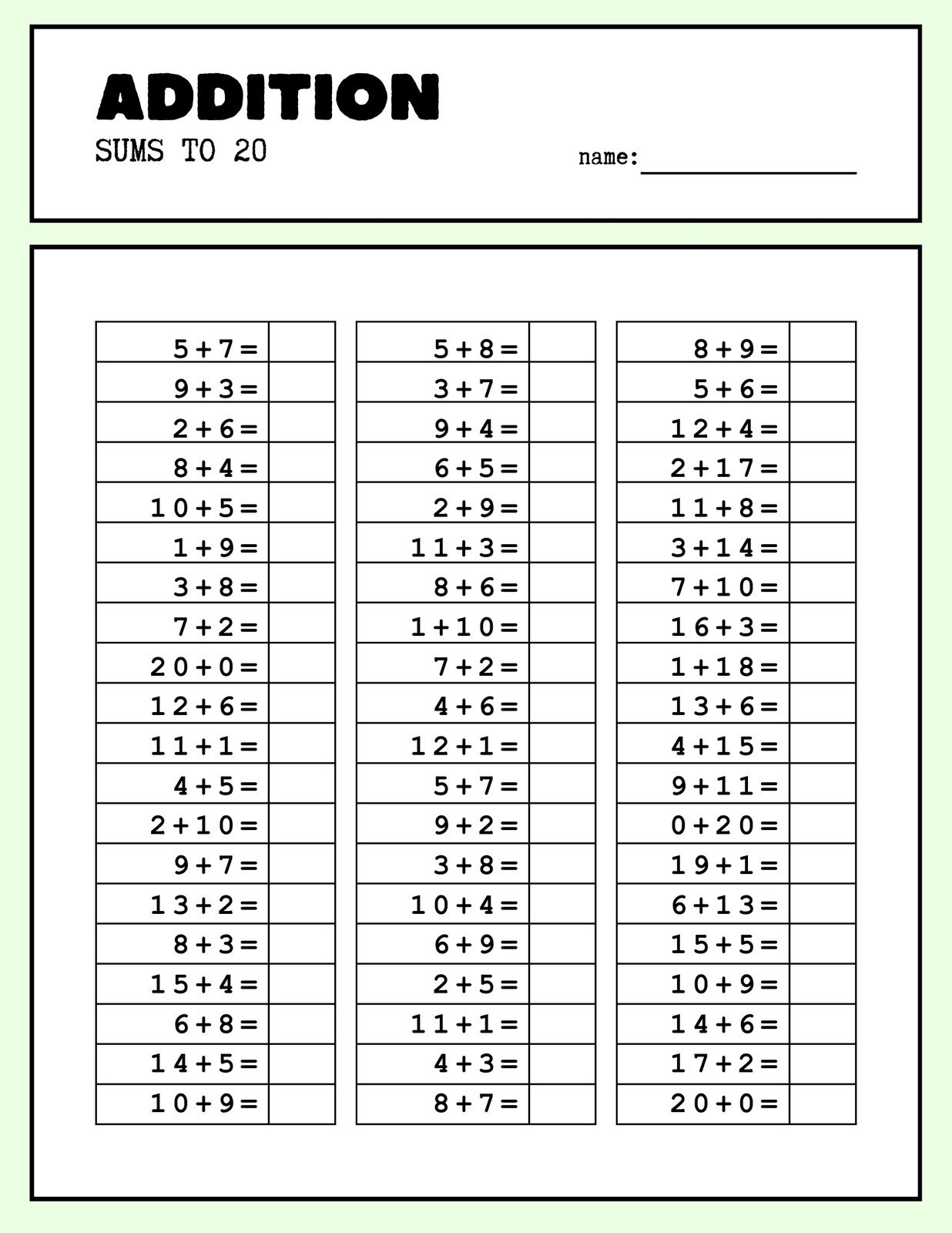 Free Printable Math Worksheets For 2Nd Grade