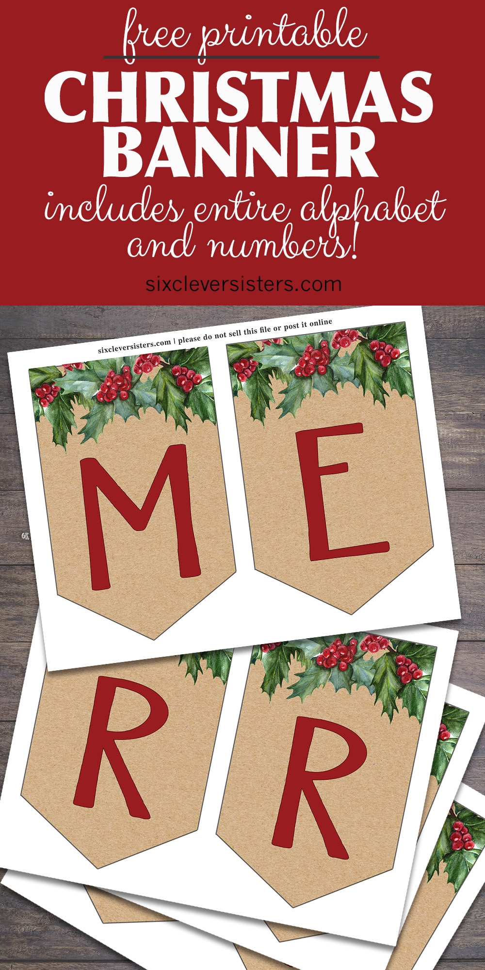 Merry Christmas Banner Free Printable