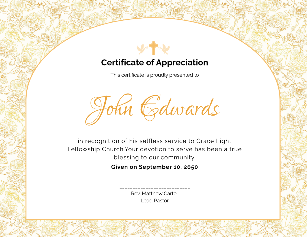 Free Printable Church Certificate Templates To Customize Online