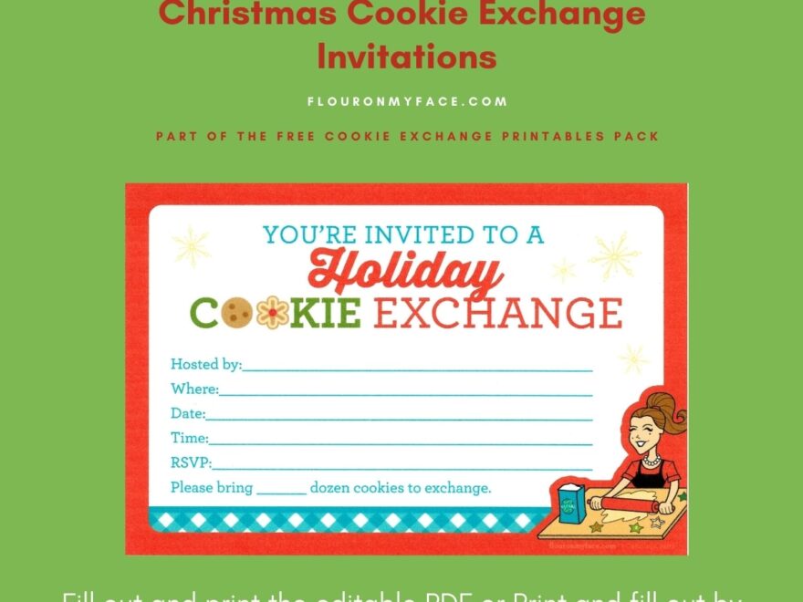 Free Printable Cookie Exchange Invitations Flour On My Face
