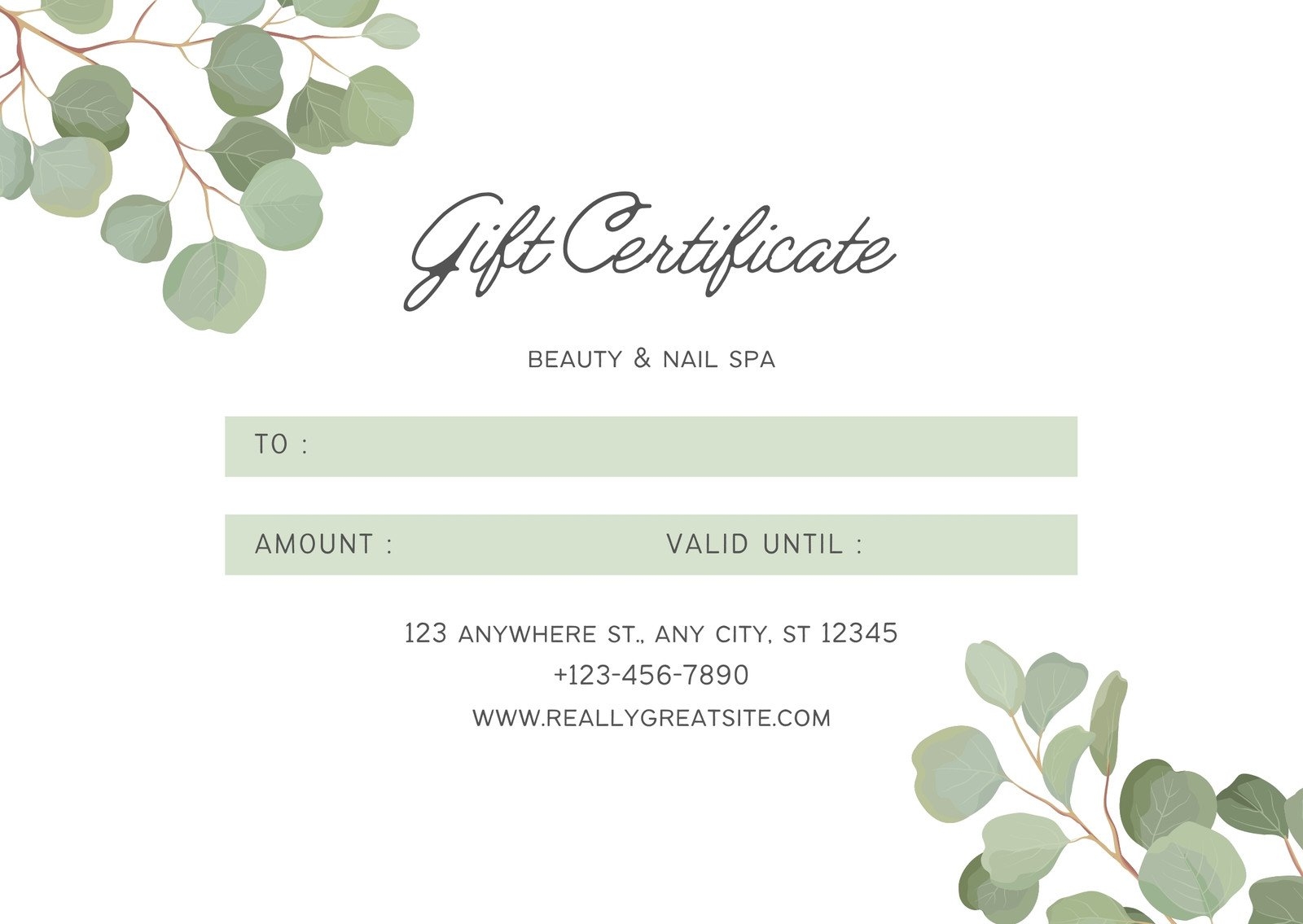 Free Printable Customizable Spa Gift Certificate Templates Canva Worksheets Library