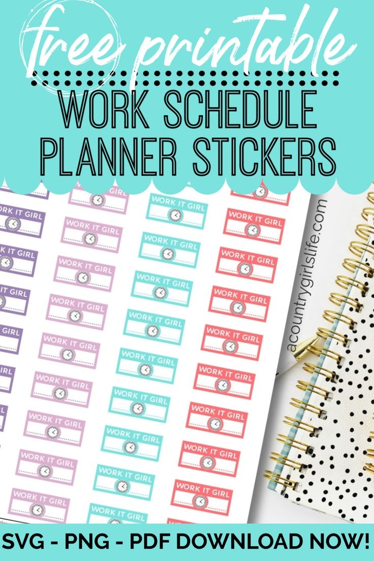 FREE Printable Digital Planner Stickers Functional Work Schedule Stickers For The Girl Boss 