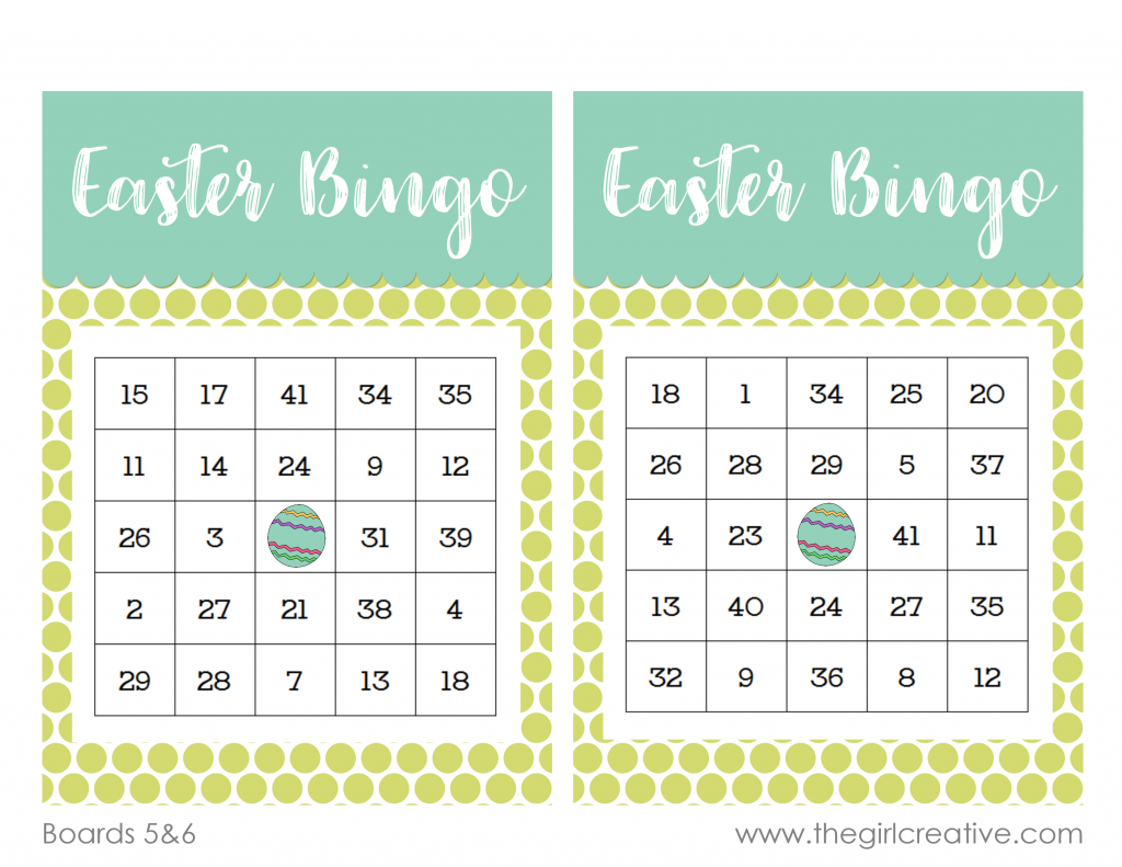 FREE PRINTABLE EASTER BINGO GAME The Girl Creative