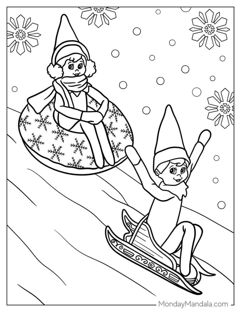 Free Printable Elf On The Shelf Coloring Pages Fun For All Ages