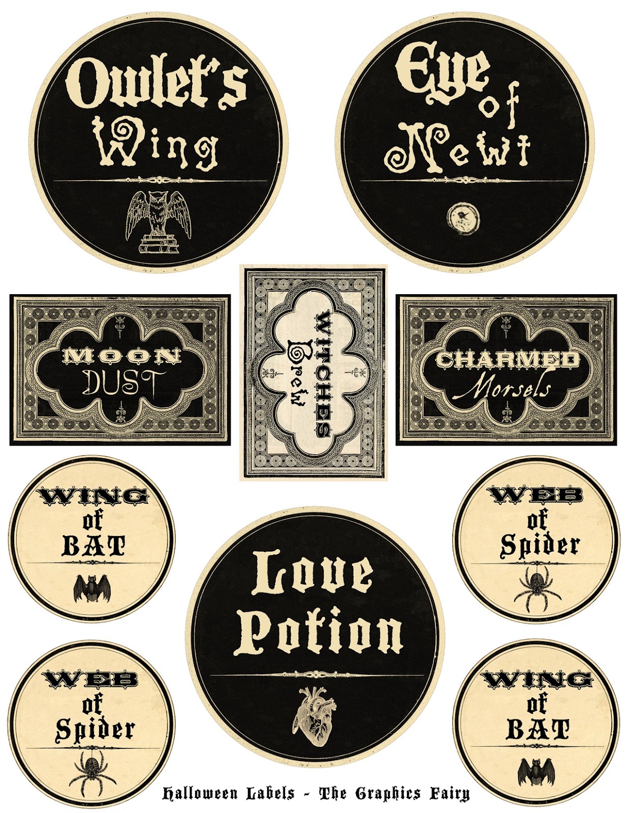 Free Printable Halloween Potion Bottle Labels