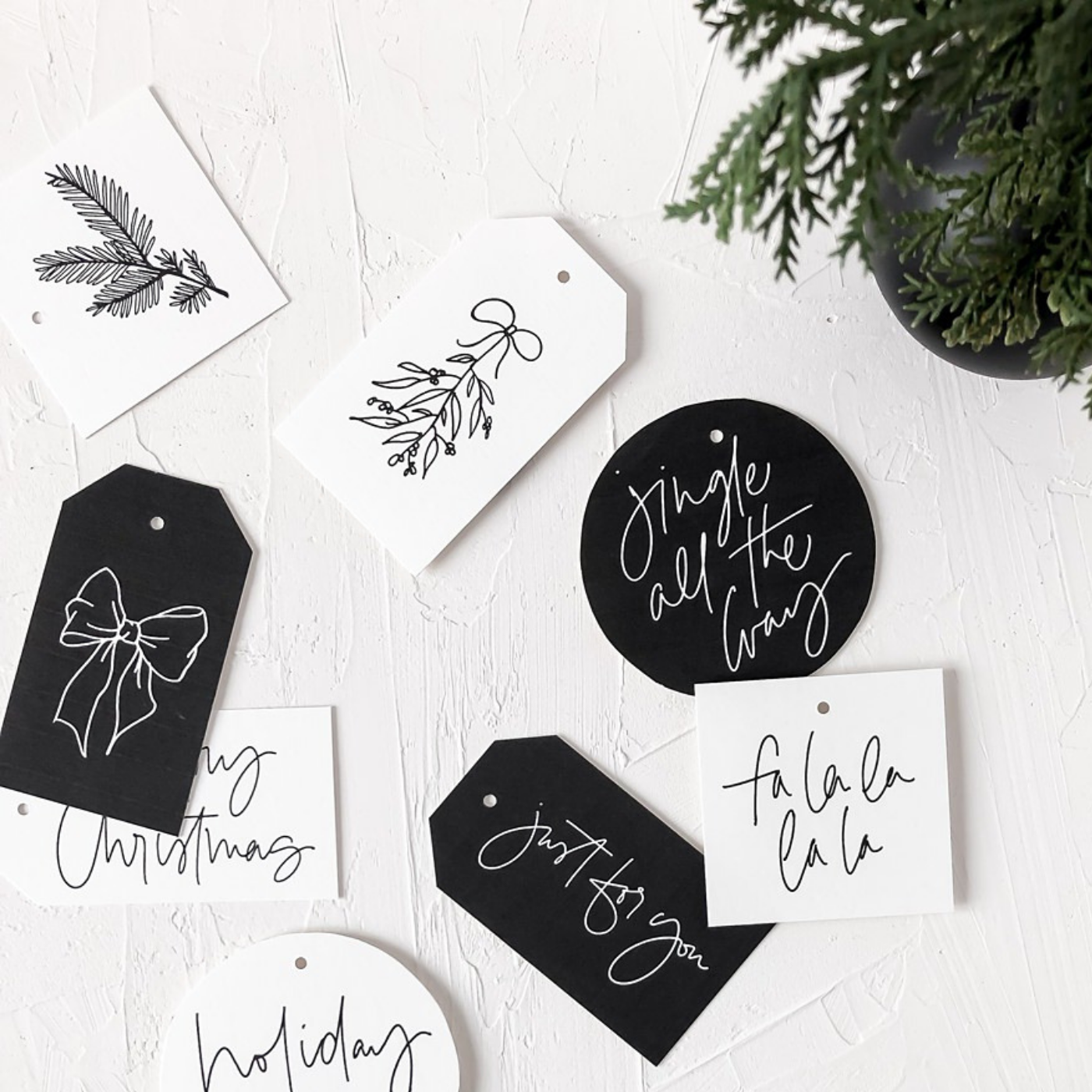 Printable Gift Tags Black And White