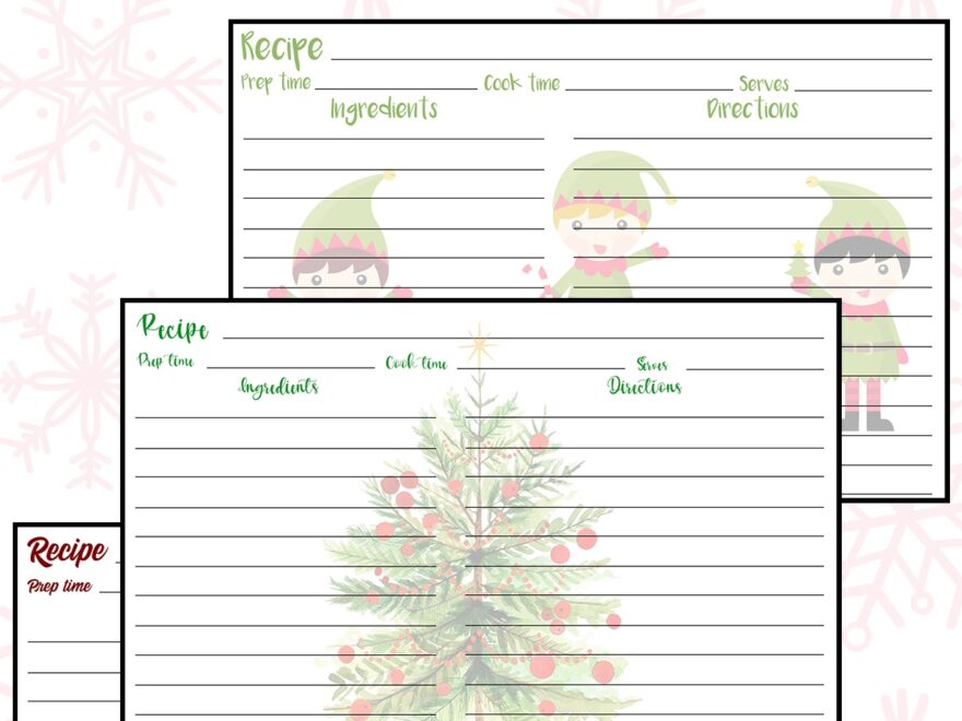 Free Printable Holiday Recipe Cards Rose Clearfield
