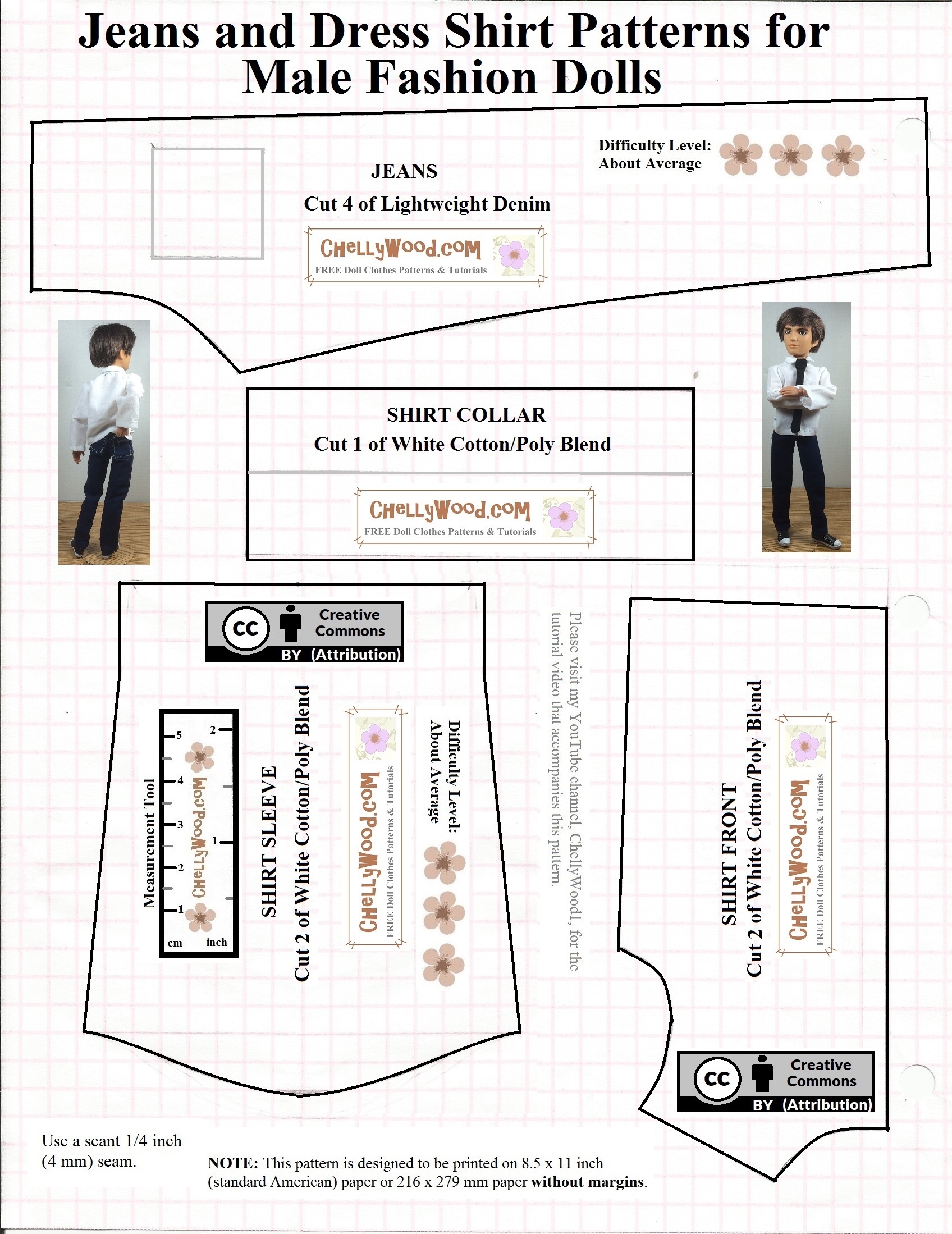 Free Printable Ken dolls Clothes sewing patterns ChellyWood Free Doll Clothes Patterns