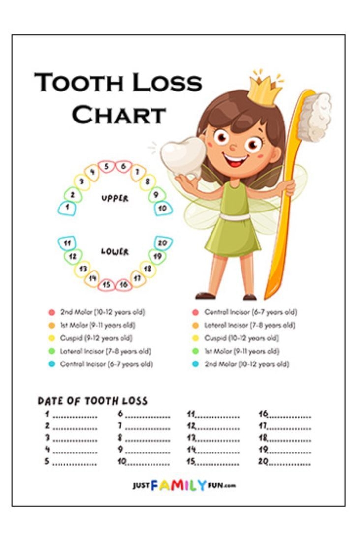 Free Printable Kids Losing Teeth Chart