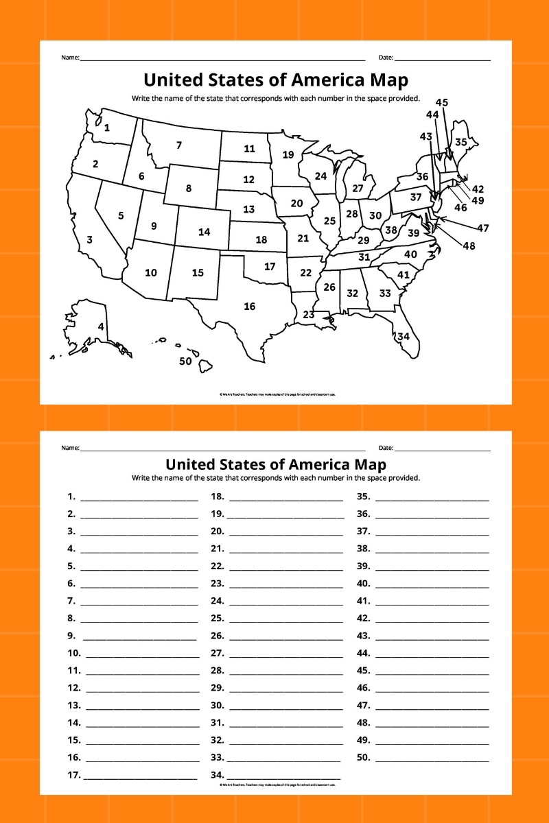 Free Printable Map Of Us States And Capitals