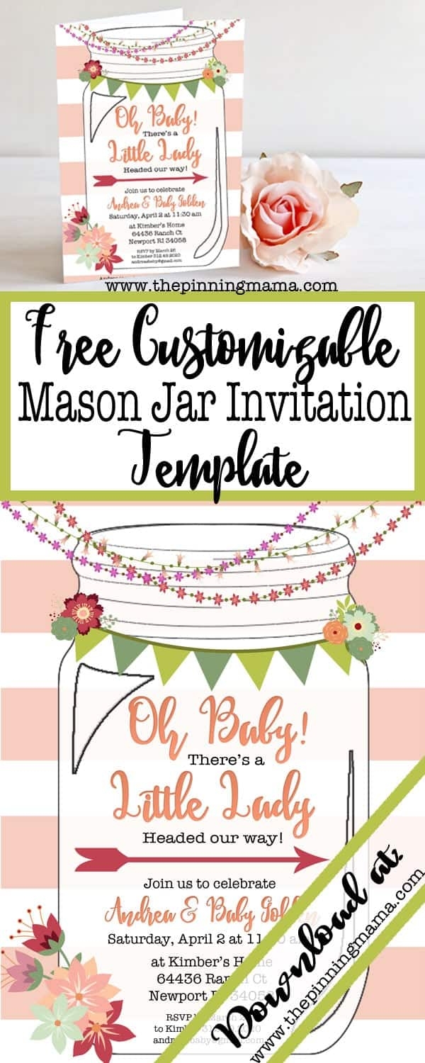 Free Printable Mason Jar Invitation The Pinning Mama