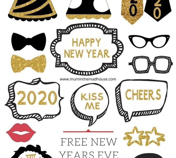 Free Printable New Year s Eve Photo Booth Props 2025 Fun Party Essentials
