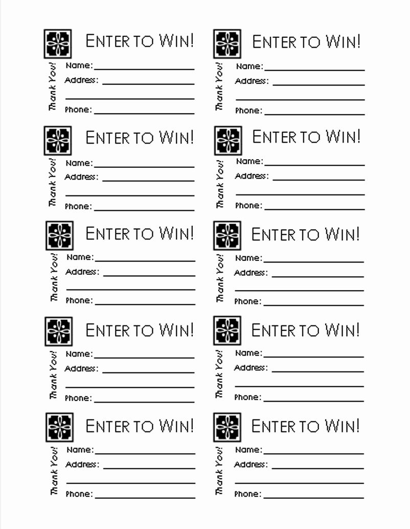 Free Printable Raffle Tickets Template Template Business Worksheets Library