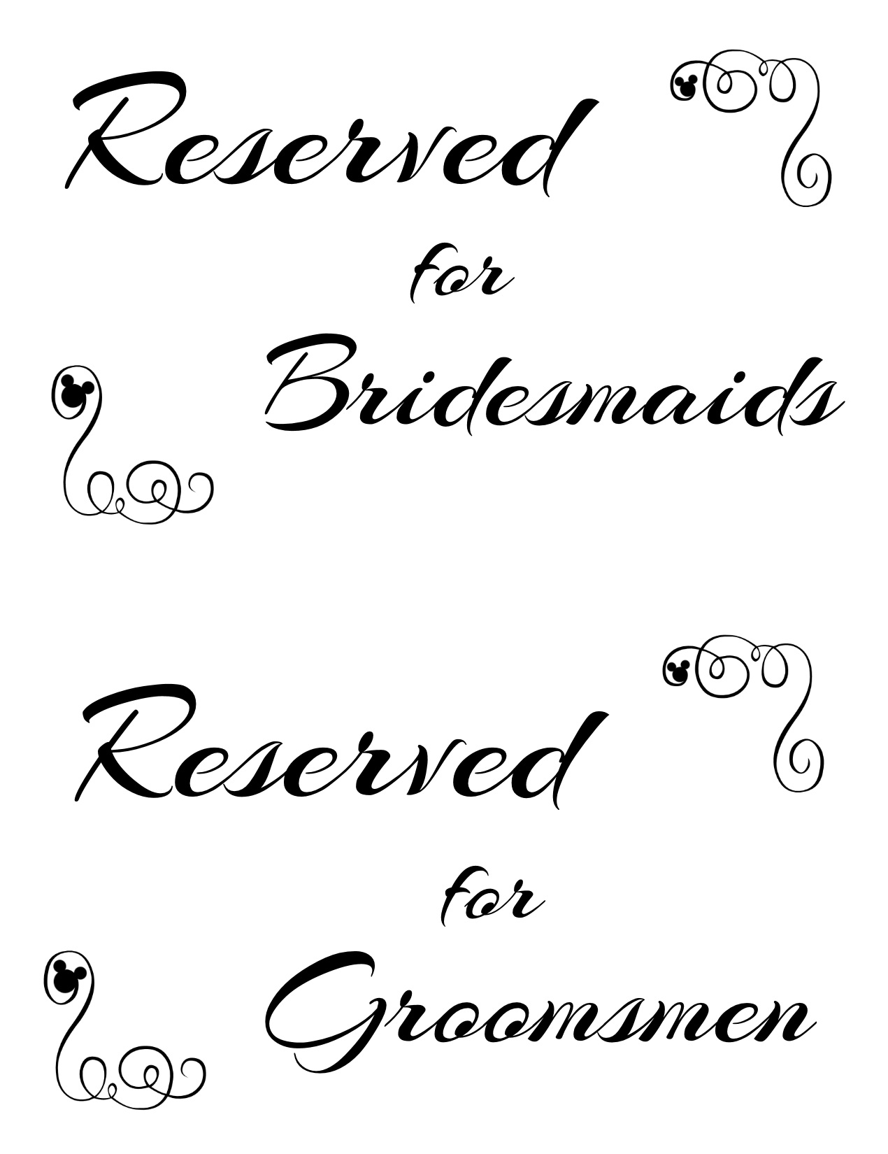 Free Printable Reserved Table Signs Free Printable Reserved Table Signs