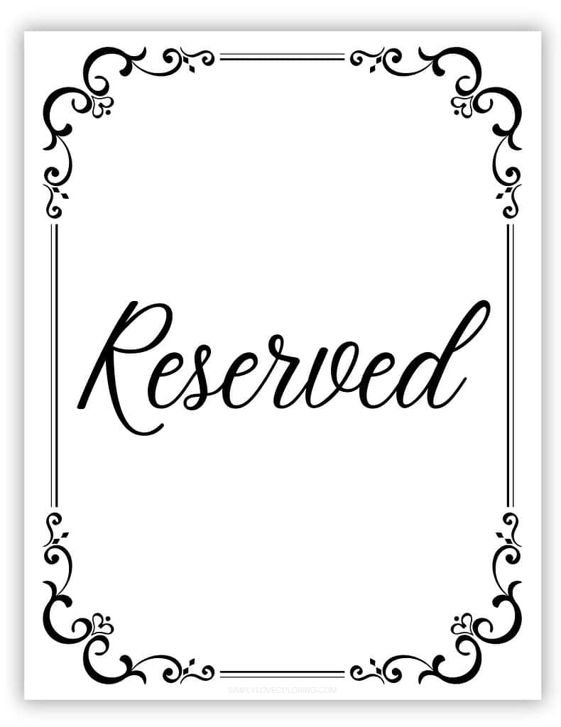 Free Printable Reserved Sign Free PDF Download Simply Love Coloring Free Printable Reserved Sign Free PDF Download Simply Love Coloring